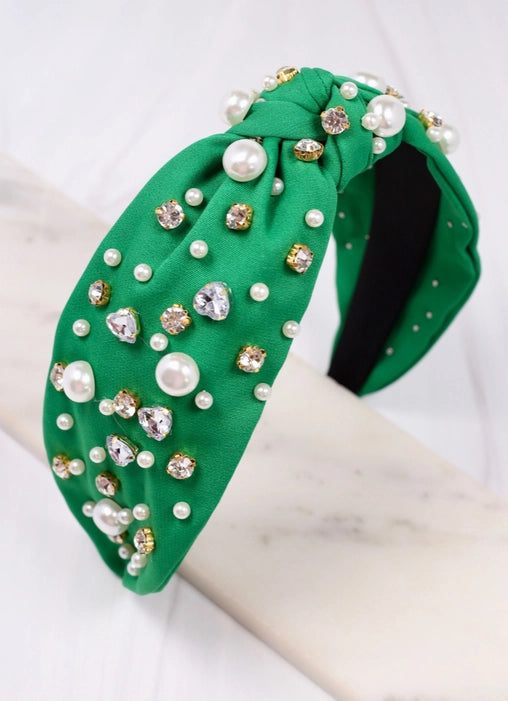 Green Embellished Headband