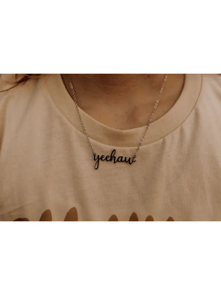 Yee Haw Script Necklace