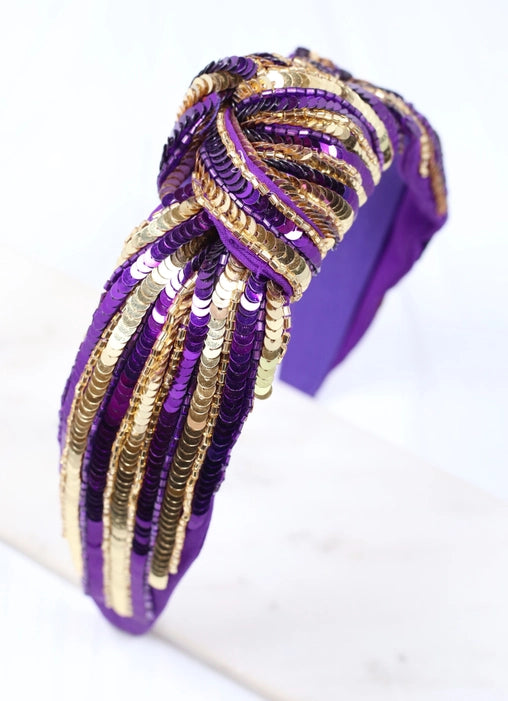 Sequin Striped Purple & Gold