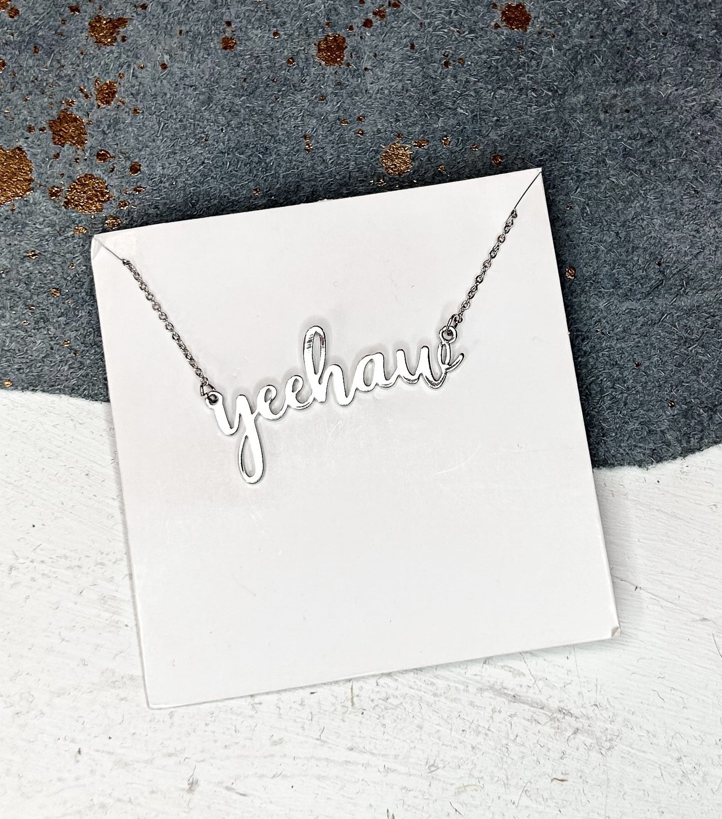 Yee Haw Script Necklace