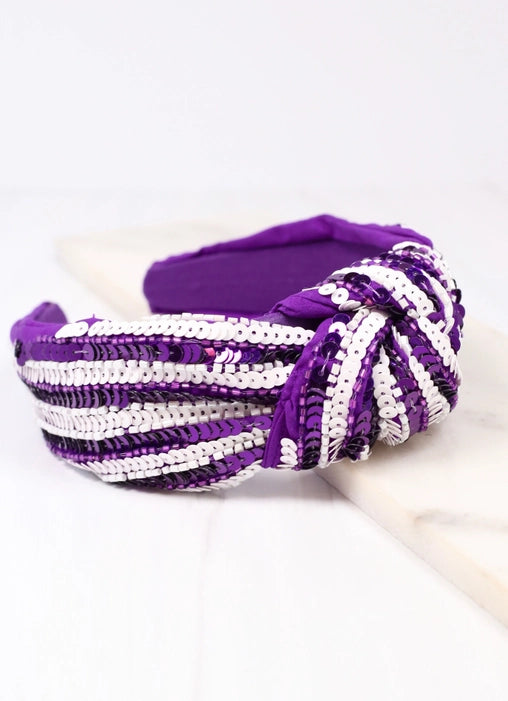 Sequin Striped Purple & White
