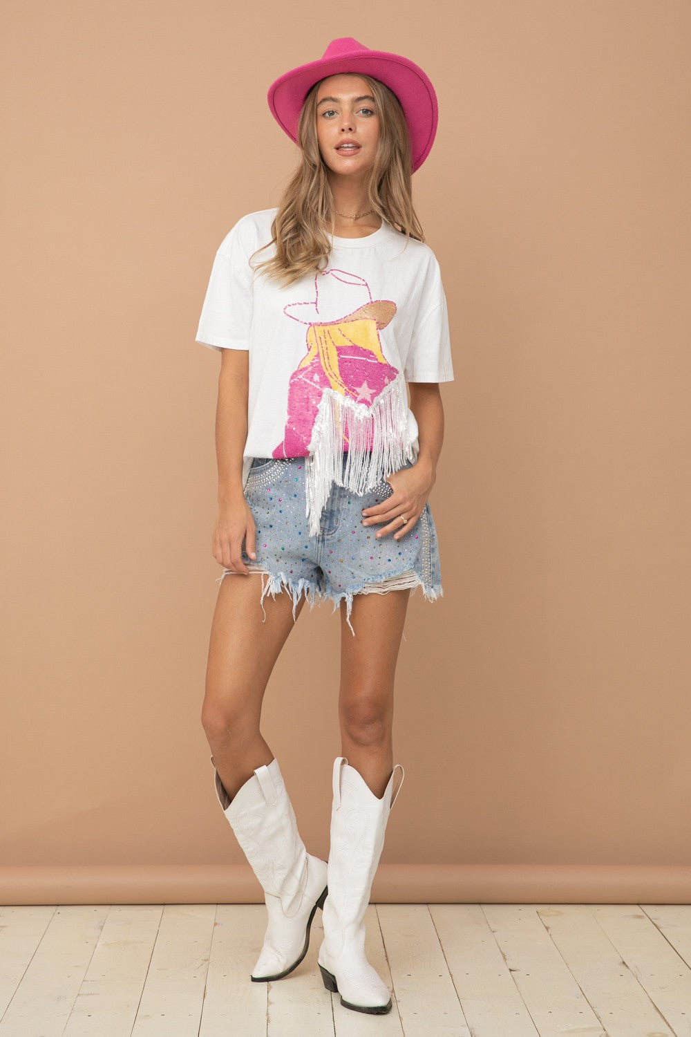 Cowgirl Fringe Sequin T-Shirt