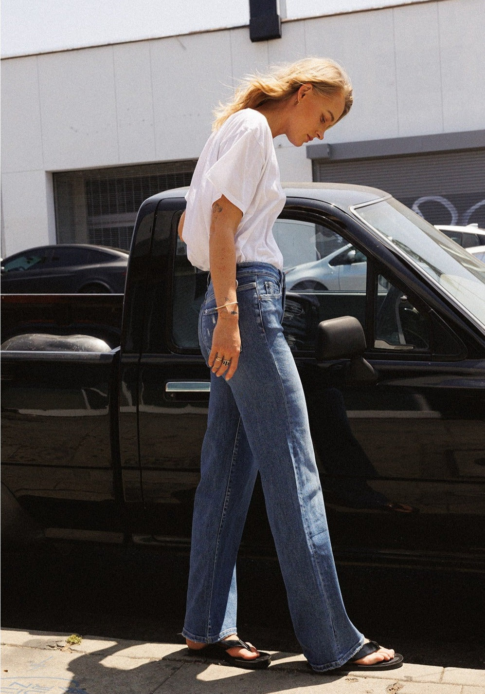 High Rise Slim Wide Leg Jean