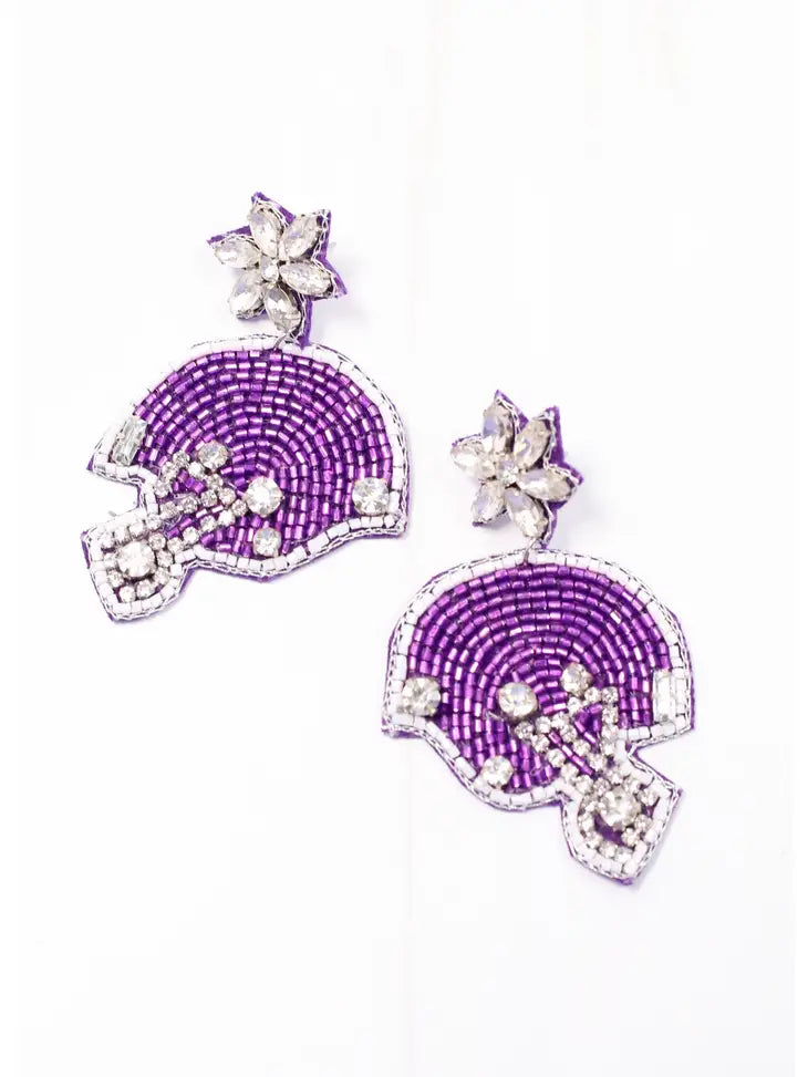 Purple Helmet Earrings