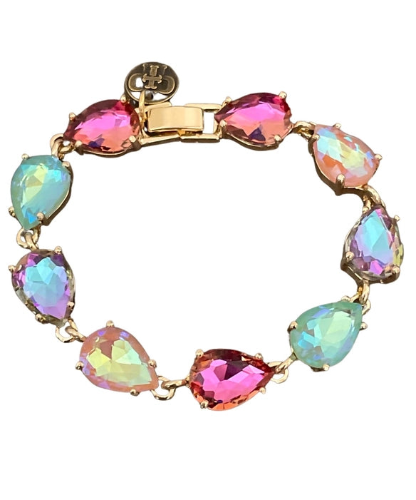Colorful Linked Teardrop Bracelet