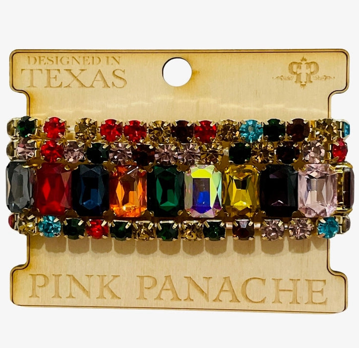 Deep Colored Rhinestone Bracelet Set