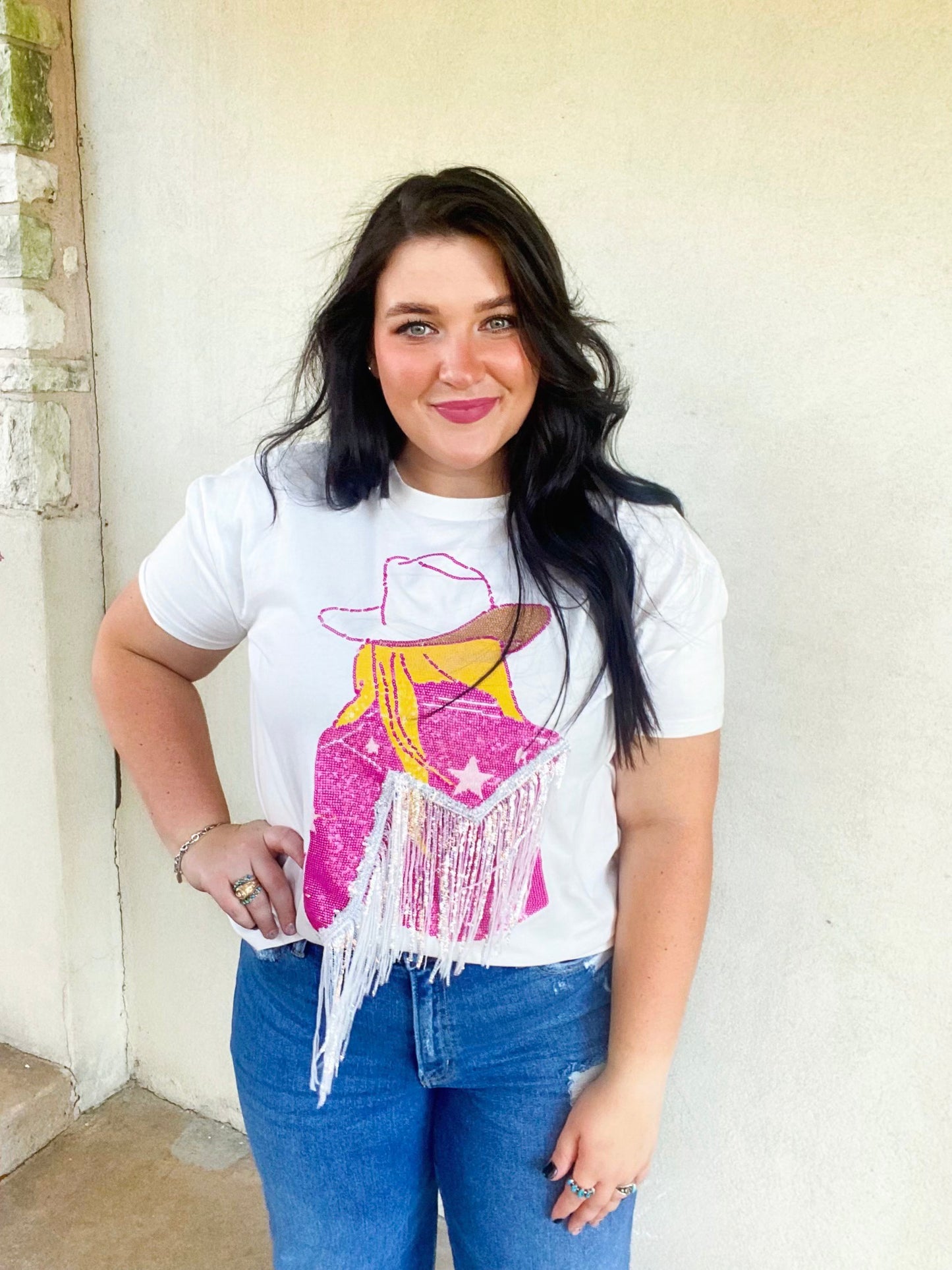 Cowgirl Fringe Sequin T-Shirt