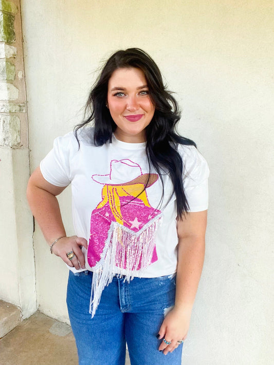 Cowgirl Fringe Sequin T-Shirt