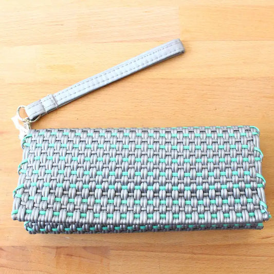 Aqua and Silver Mexican Wallet